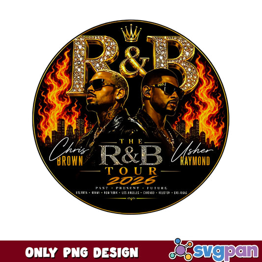 Chris Brown Usher RnB Tour 2026 PNG, Concert PNG, Music PNG