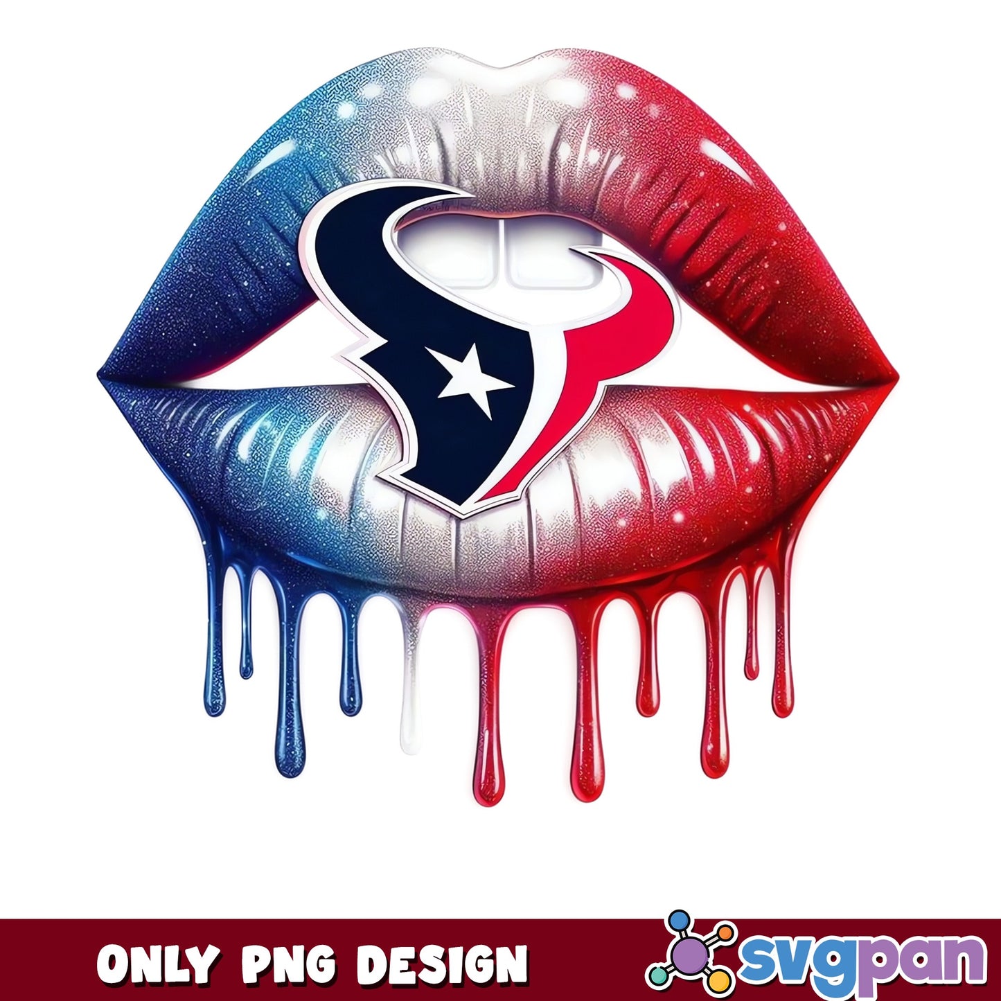 Houston Texans Dripping Lips PNG, NFL Lips PNG, Texans PNG