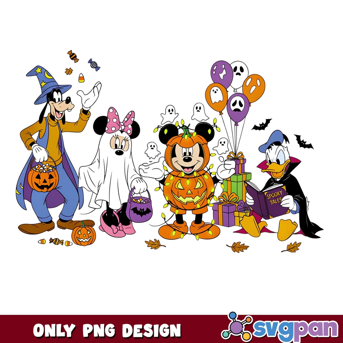 Mickey And Friends Halloween PNG, Disney Halloween PNG, Trick Or Treat PNG