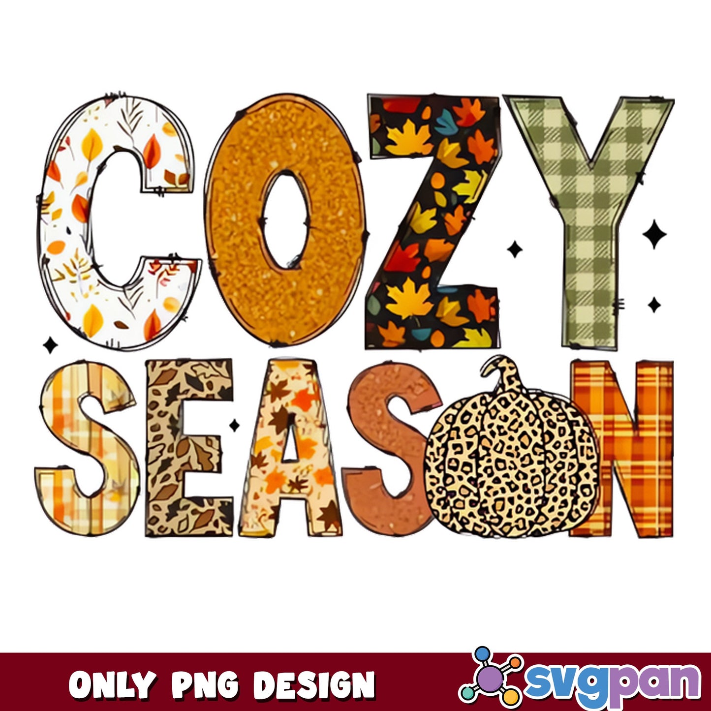 Cozy Season Fall PNG, Autumn Pumpkin PNG, Thanksgiving PNG