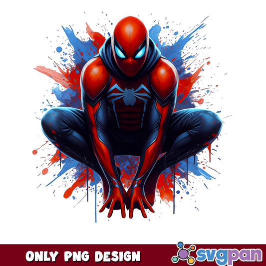 Spiderman Watercolor Splash PNG, Marvel Superhero PNG, Spider Man PNG