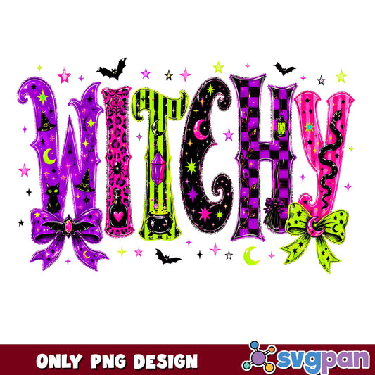 Witchy Halloween PNG, Witch Sublimation Design, Halloween PNG