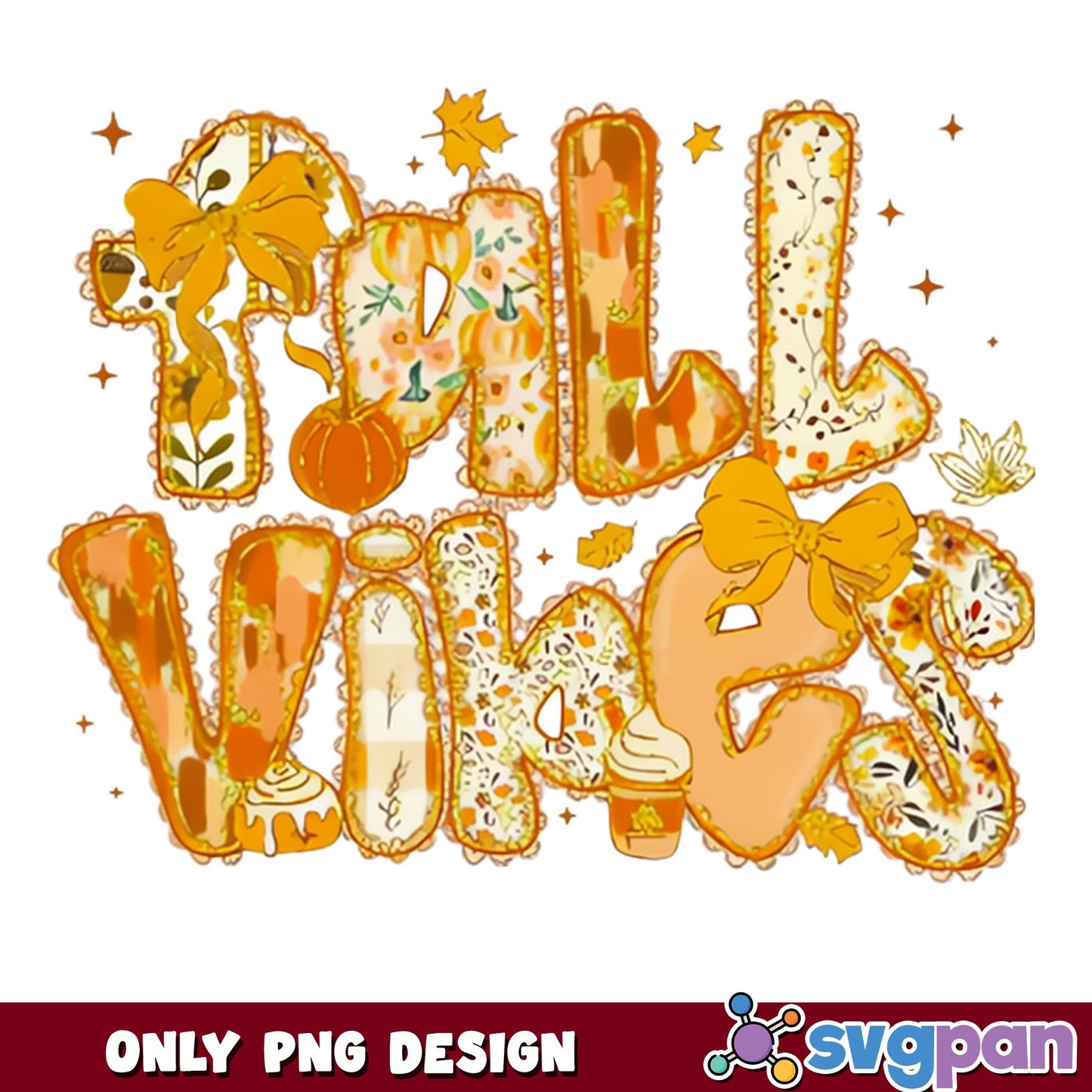 Fall Vibes PNG, Autumn Pumpkin Design, Fall Season PNG