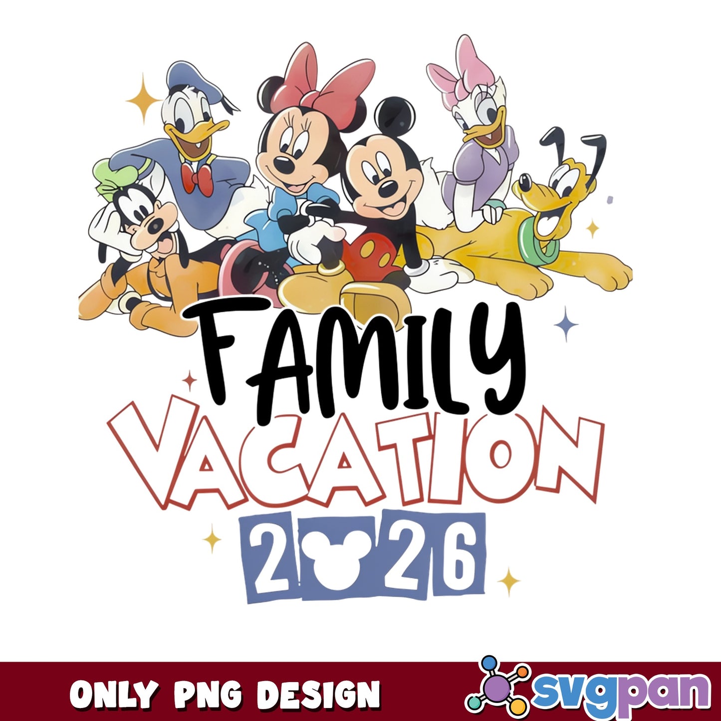Disney Family Vacation 2026 PNG, Mickey And Friends PNG, Disney Trip PNG