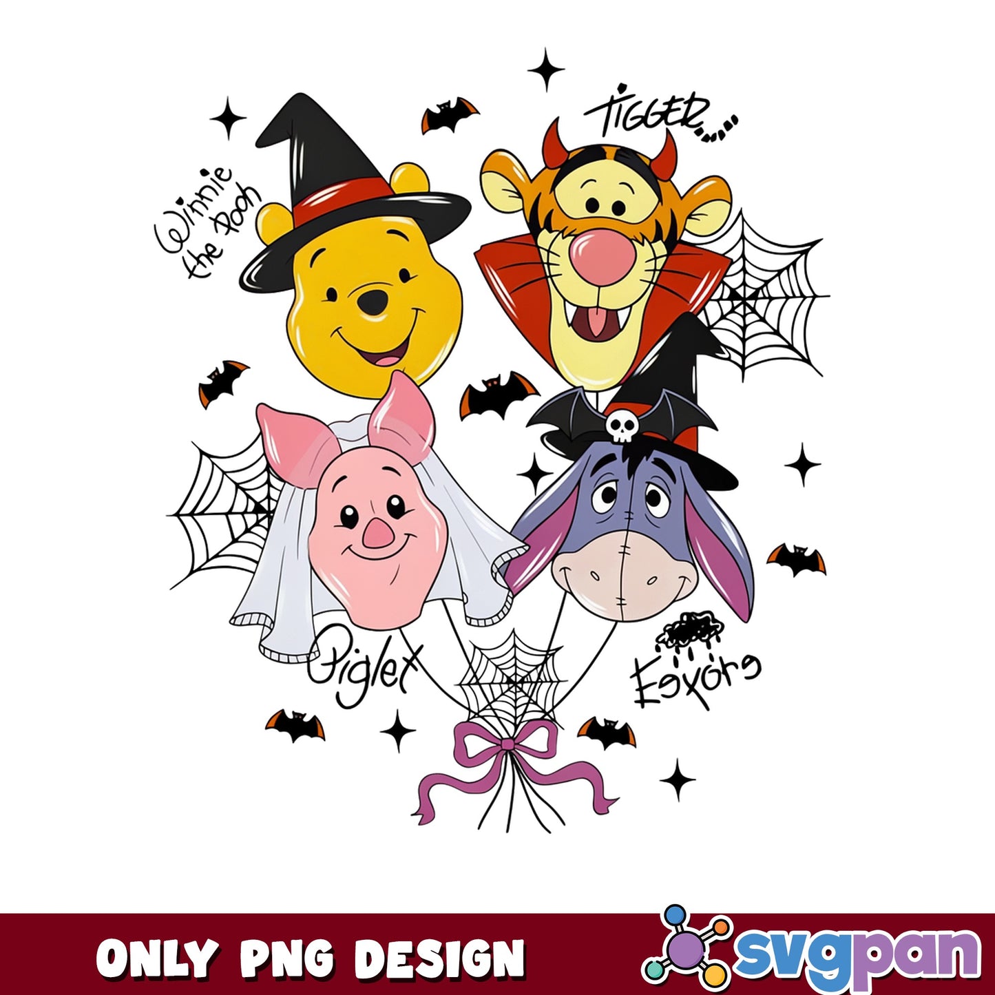 Winnie The Pooh Halloween PNG, Disney Halloween PNG, Pooh Friends PNG
