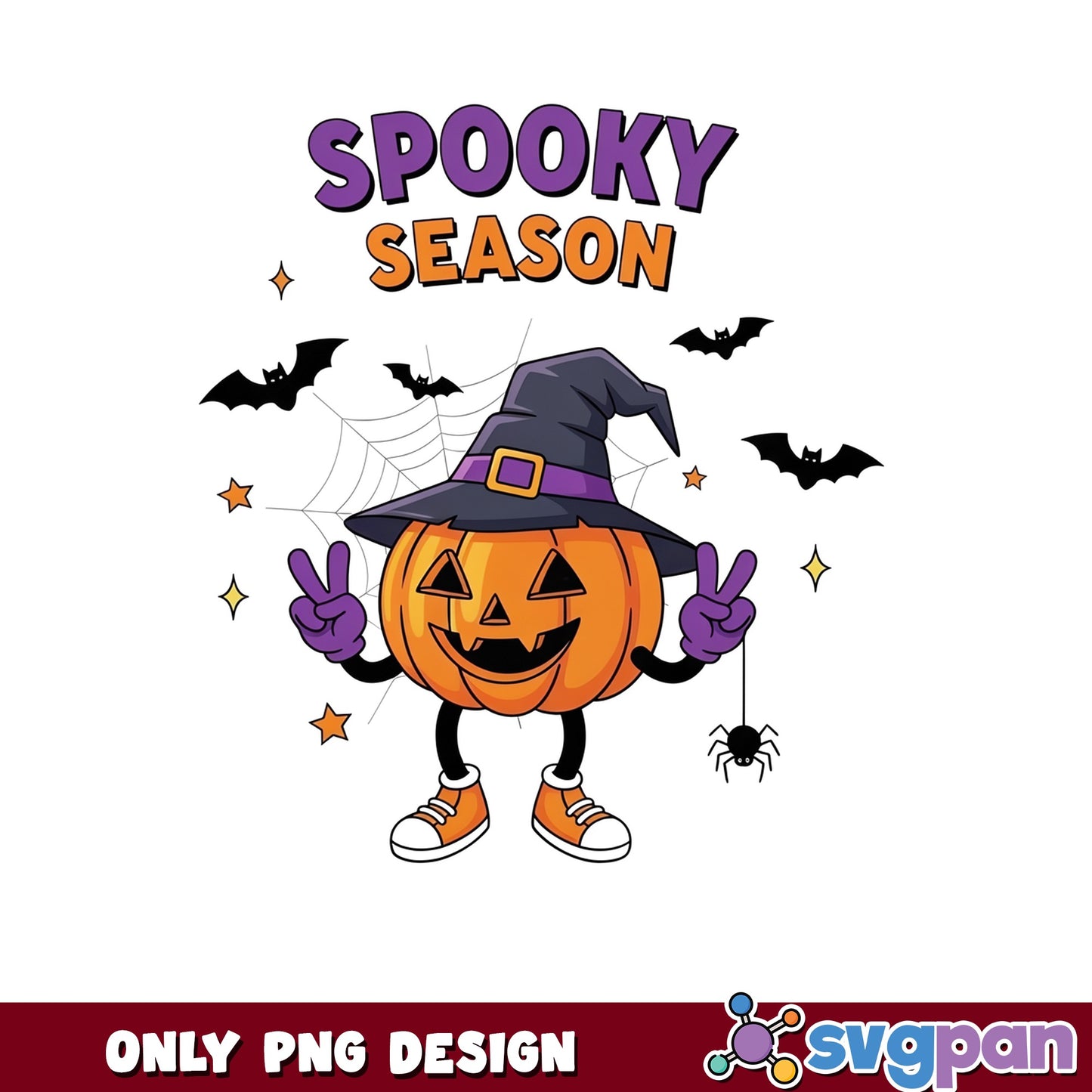 Spooky Season Pumpkin Halloween PNG, Jack O Lantern PNG, Halloween PNG