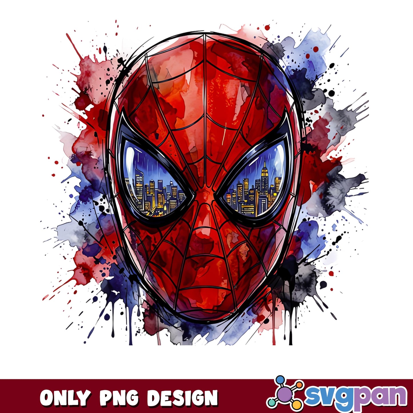 Spiderman Watercolor PNG, Marvel Superhero PNG, Spider Man PNG