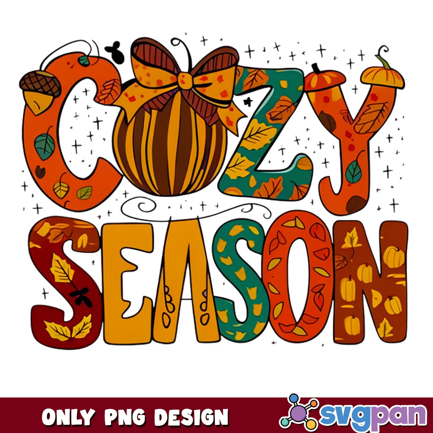 Cozy Season Fall PNG, Autumn Pumpkin PNG, Thanksgiving PNG