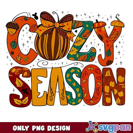 Cozy Season Fall PNG, Autumn Pumpkin PNG, Thanksgiving PNG