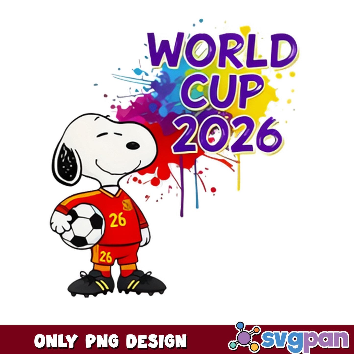 Snoopy World Cup 2026 PNG, Soccer Football PNG, Peanuts PNG