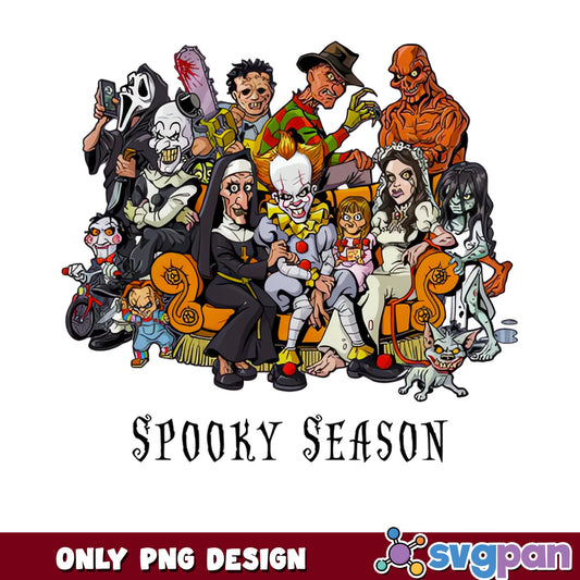 Spooky Season Horror Characters PNG, Halloween PNG, Horror Movie PNG