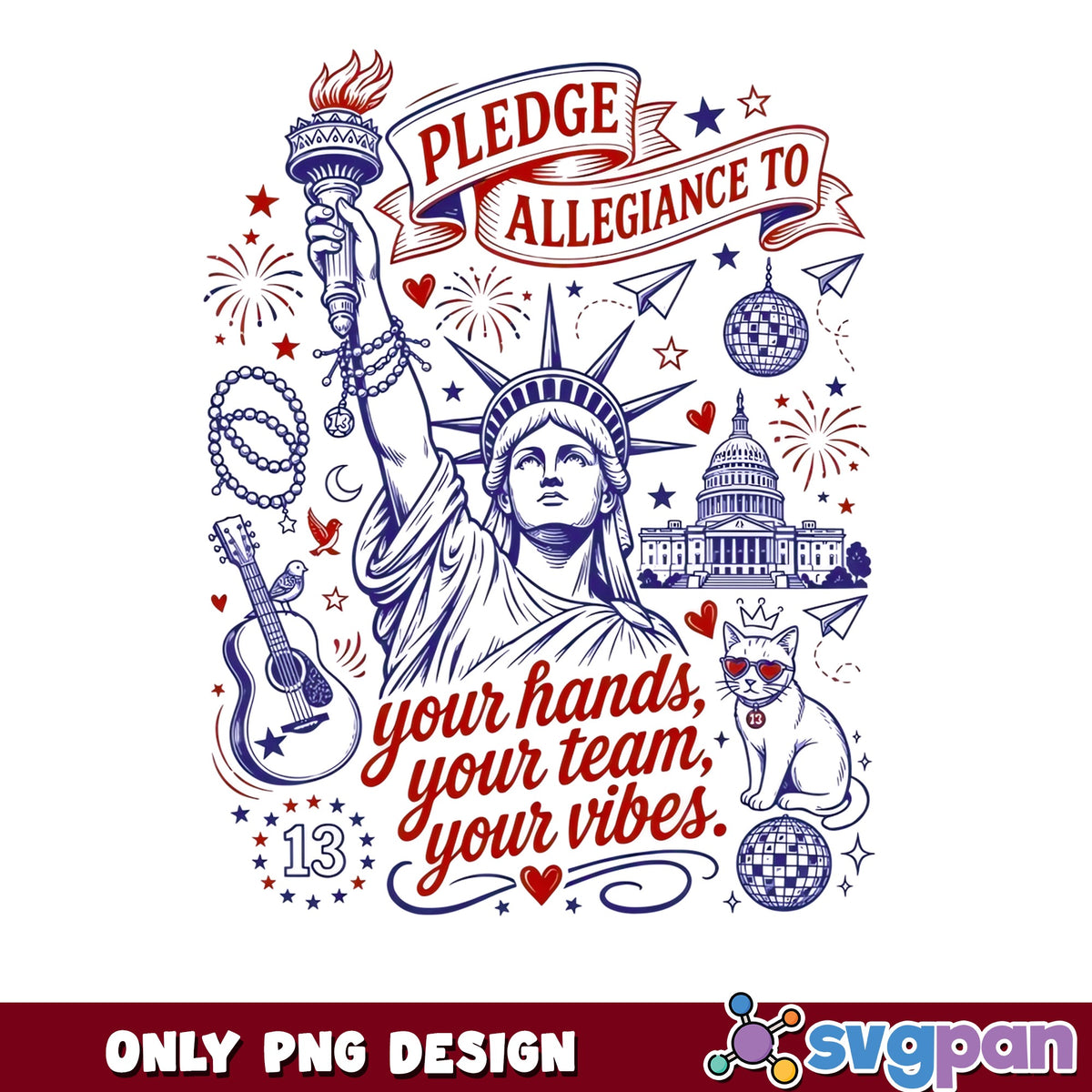 Pledge Allegiance Taylor Swift PNG, 4th Of July PNG, Swiftie PNG