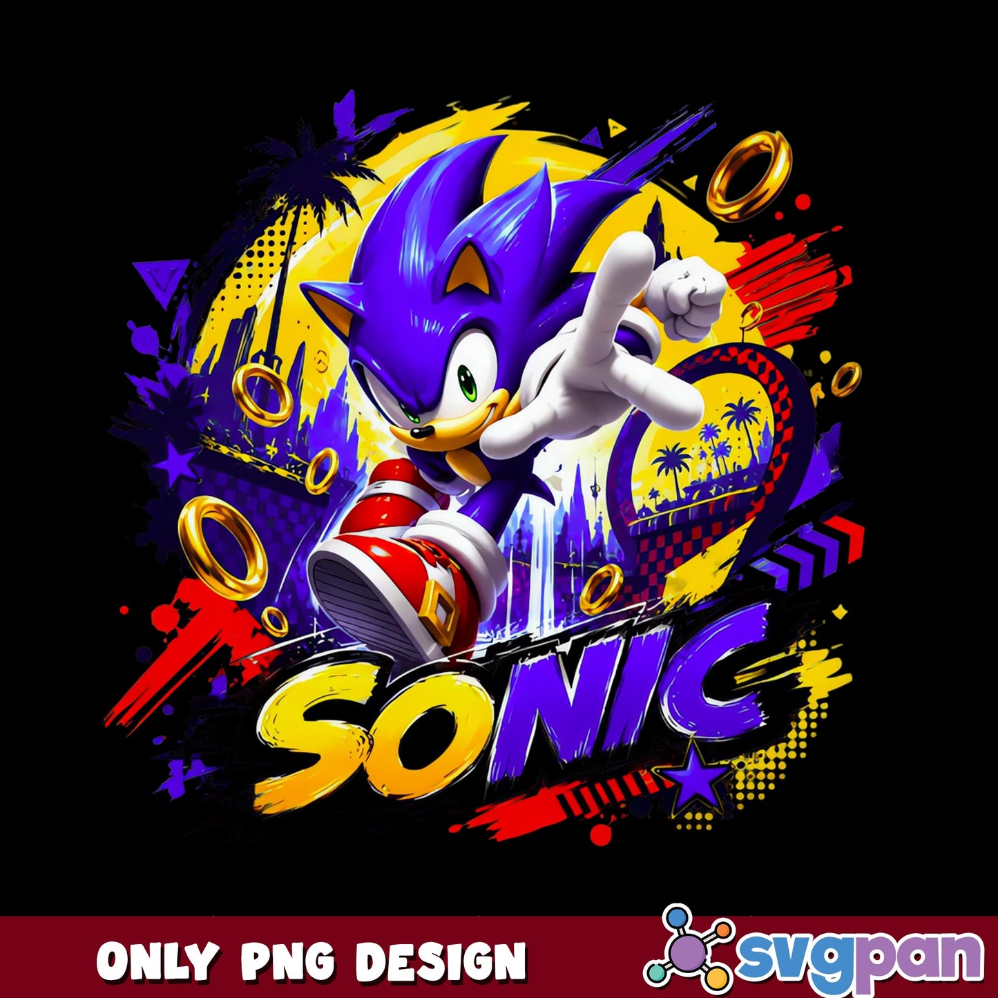 Sonic The Hedgehog PNG, Sonic Running Design, Gamer PNG