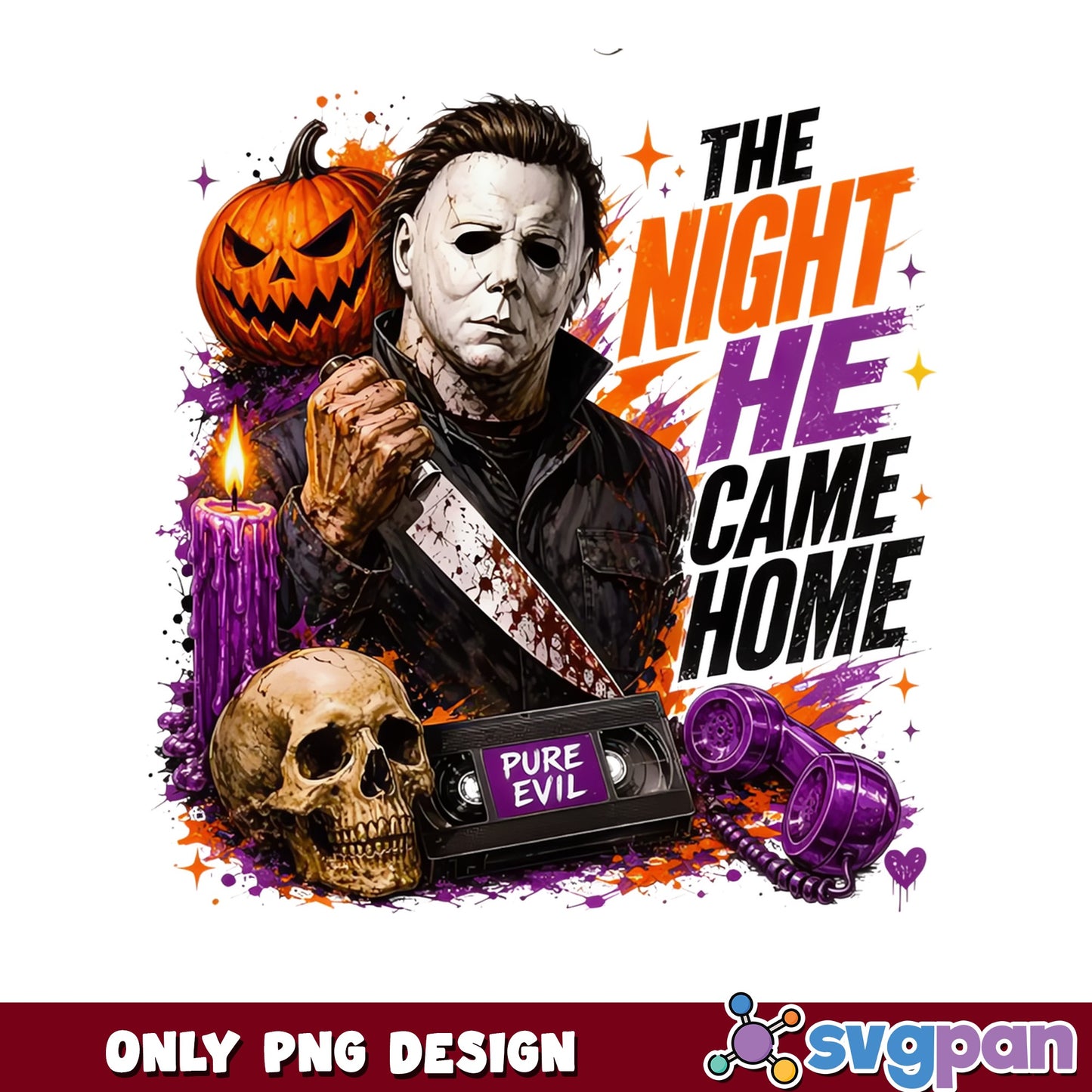 Michael Myers The Night He Came Home PNG, Halloween PNG, Horror PNG