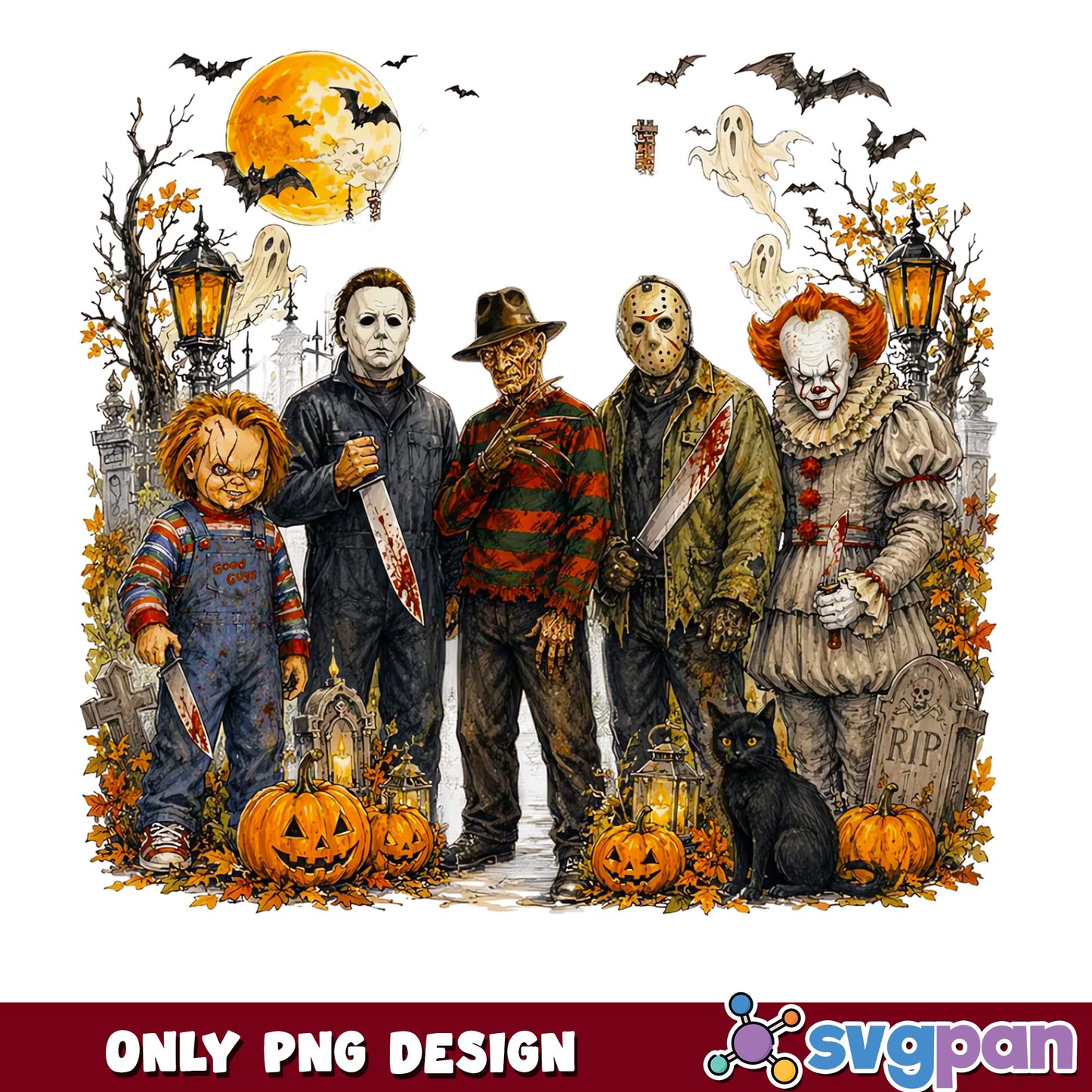 Horror Characters Halloween PNG, Scary Movie Villains, Halloween PNG