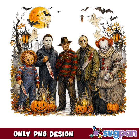 Horror Characters Halloween PNG, Scary Movie Villains, Halloween PNG