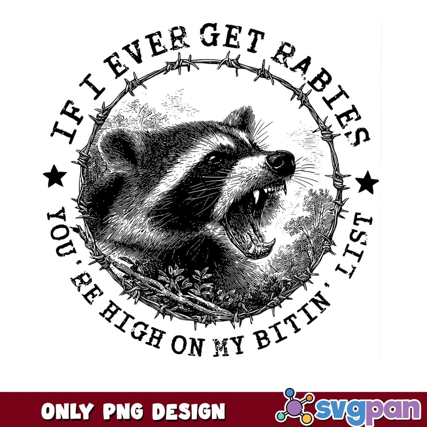 If I Ever Get Rabies Raccoon PNG, Funny Raccoon PNG, Sarcastic PNG