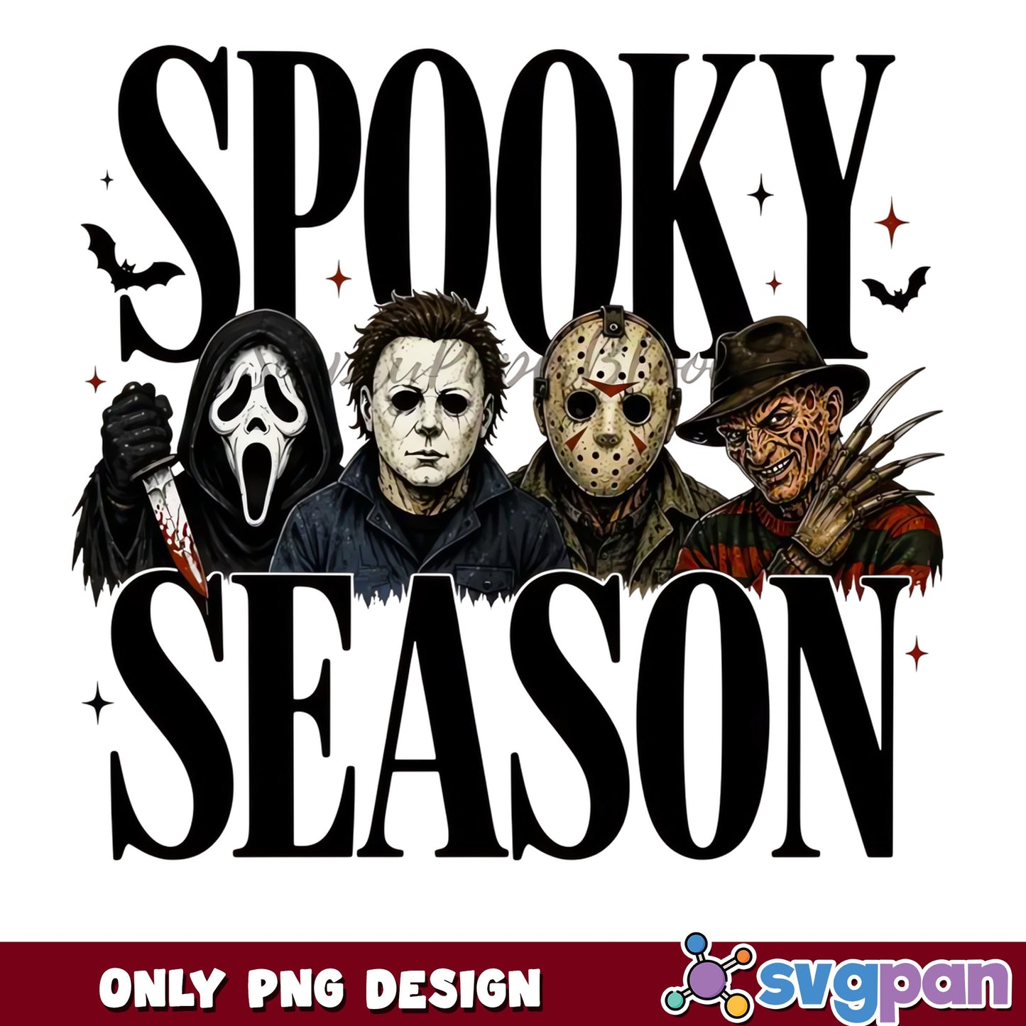 Spooky Season Horror Characters PNG, Halloween PNG, Horror Movie PNG
