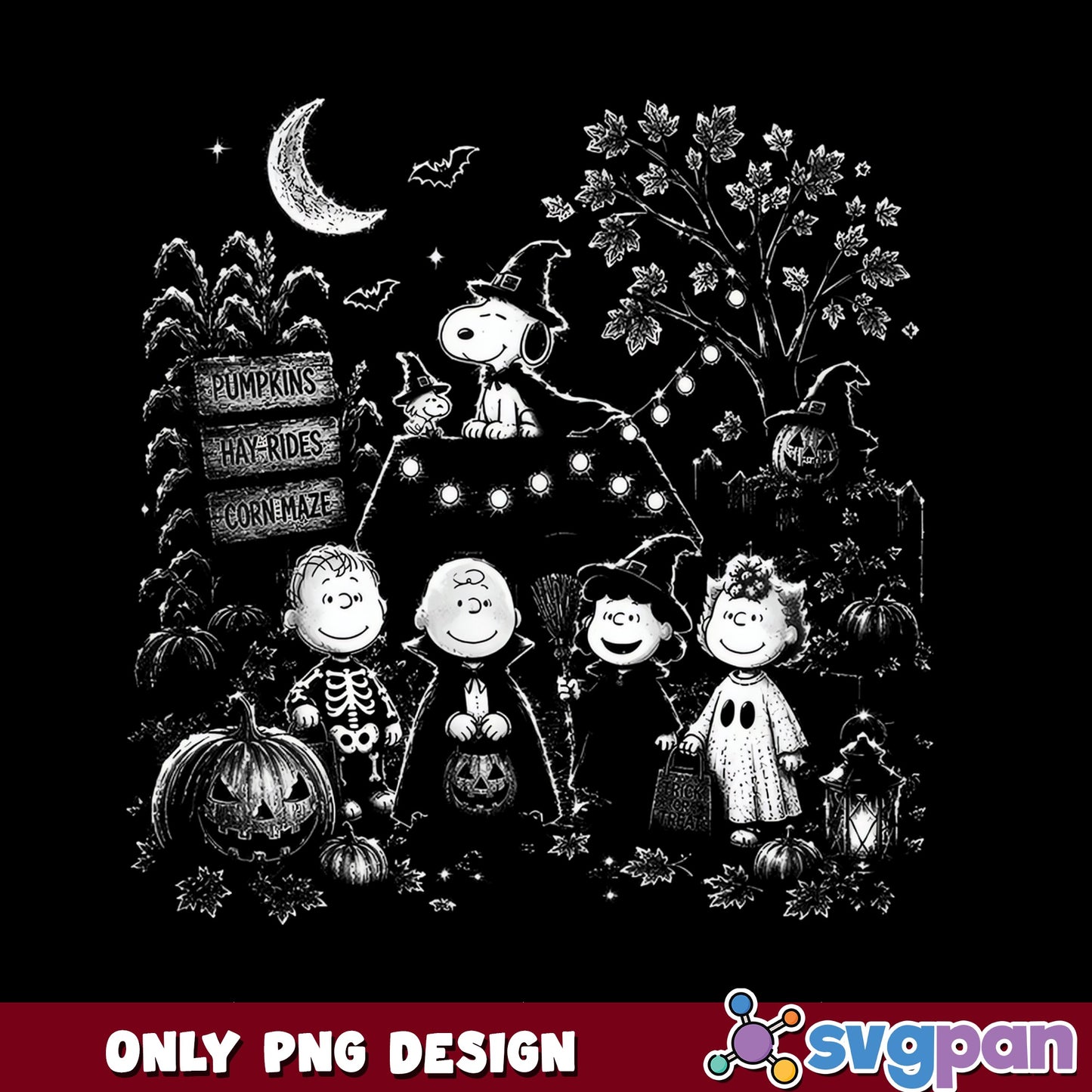 Snoopy And Friends Halloween PNG, Peanuts Halloween PNG, Trick Or Treat PNG