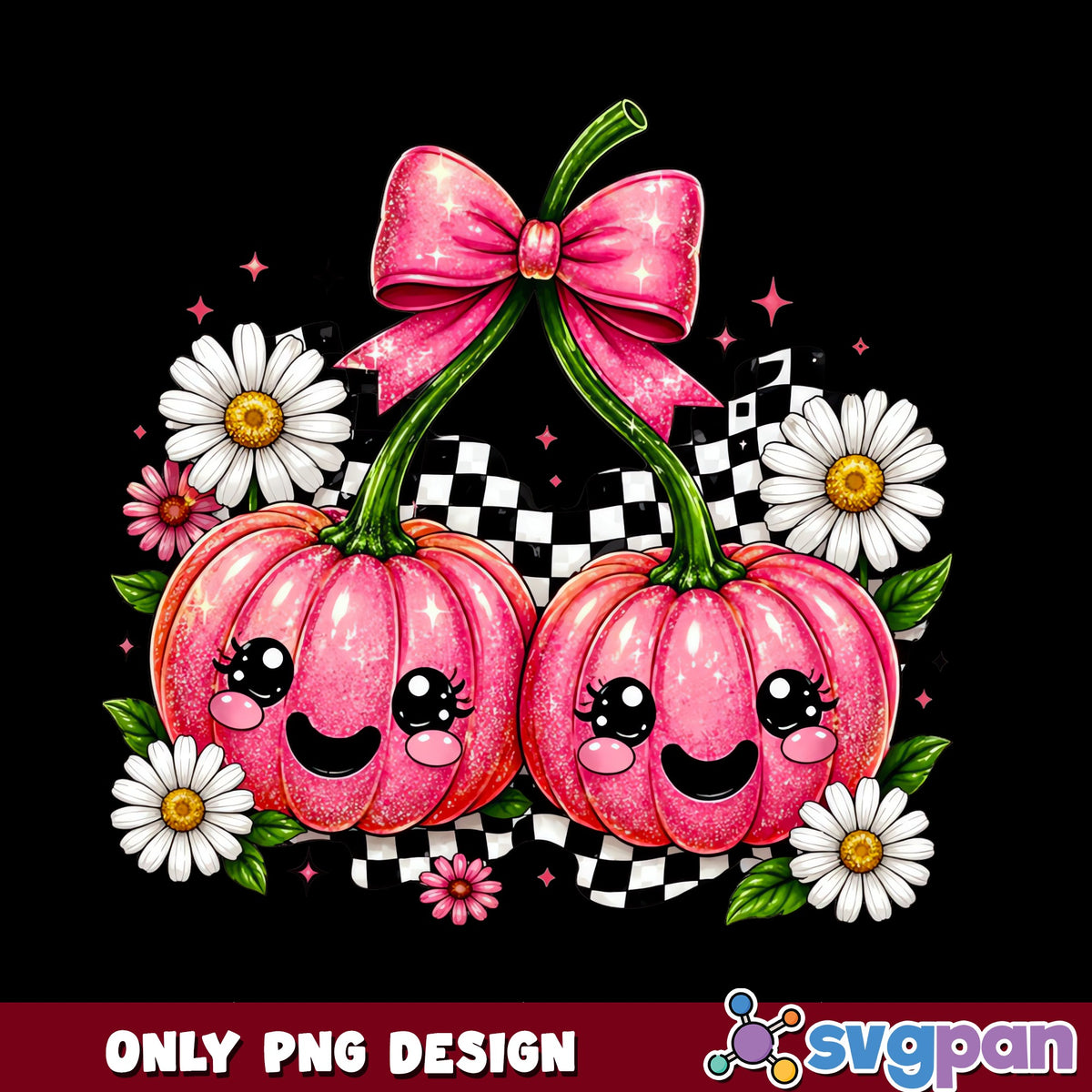 Pink Pumpkin Coquette Halloween PNG, Bow Daisy Fall PNG