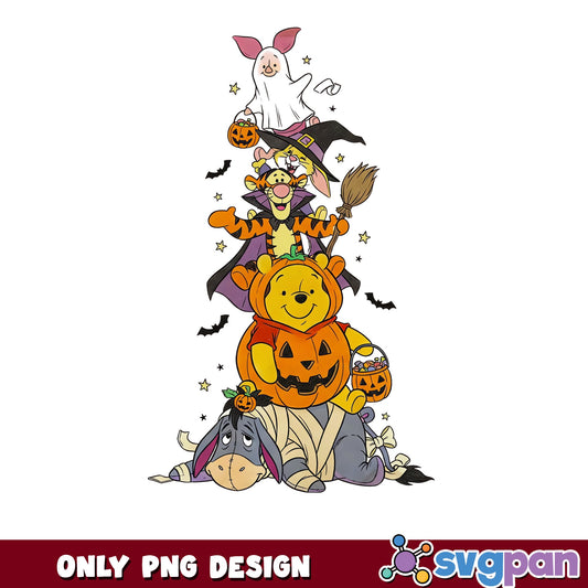 Winnie The Pooh Halloween PNG, Disney Halloween PNG, Pooh Friends PNG