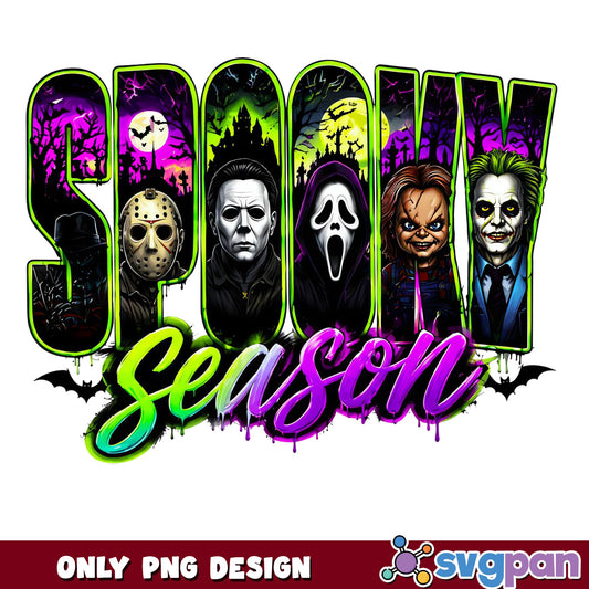 Spooky Season Horror Characters PNG, Halloween PNG, Horror Movie PNG