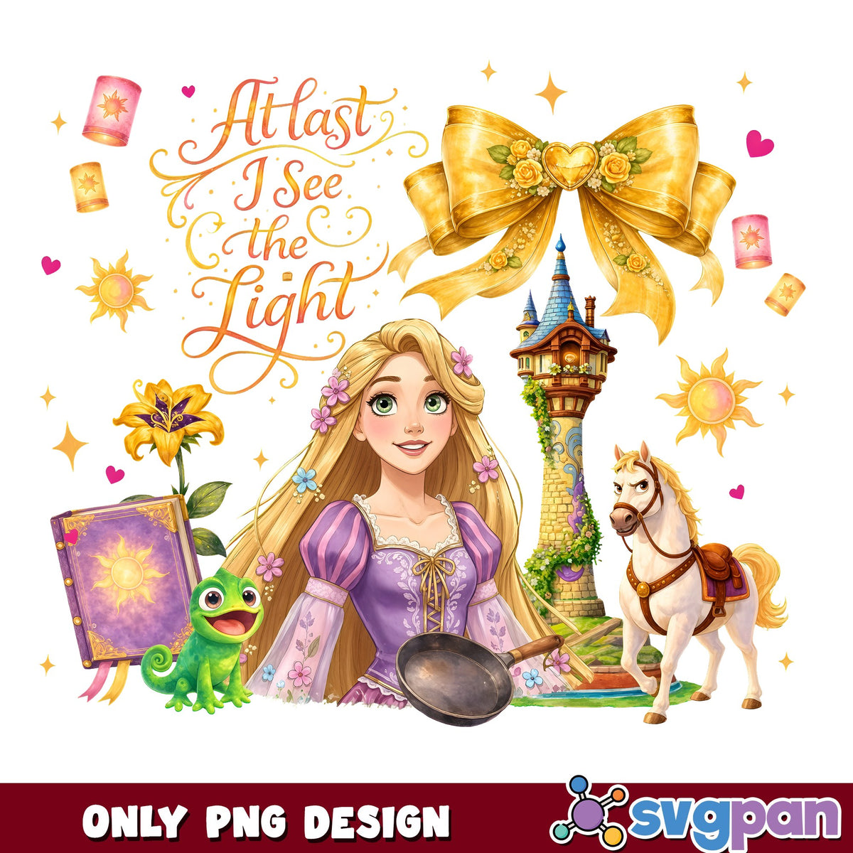 Rapunzel At Last I See The Light PNG, Tangled PNG, Frying Pan PNG