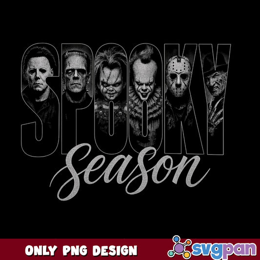 Spooky Season Horror Characters PNG, Halloween PNG, Horror Movie PNG