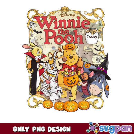 Winnie The Pooh Halloween PNG, Disney Halloween PNG, Trick Or Treat PNG