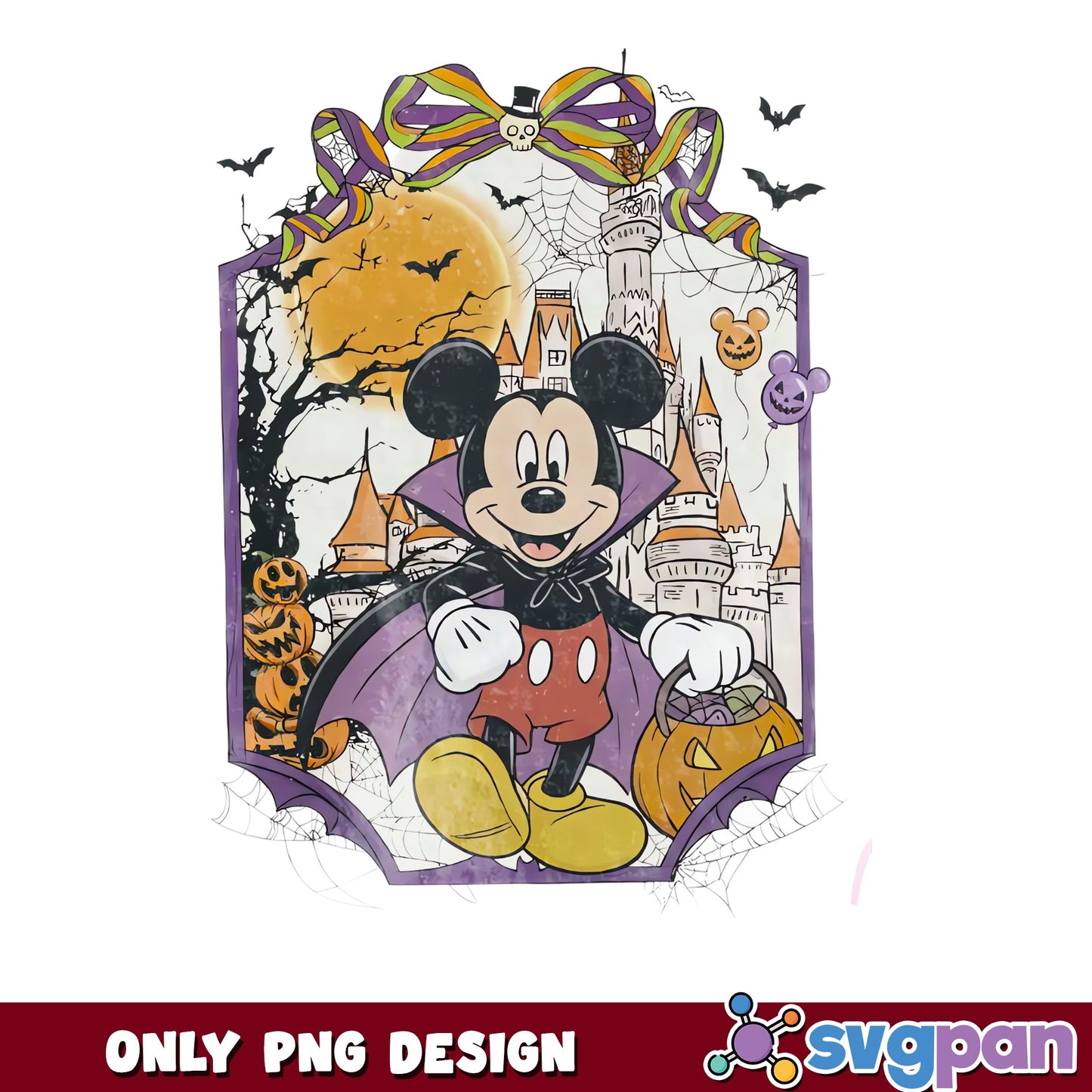 Mickey Mouse Dracula Vampire Castle Halloween Party PNG, Disney, PNG