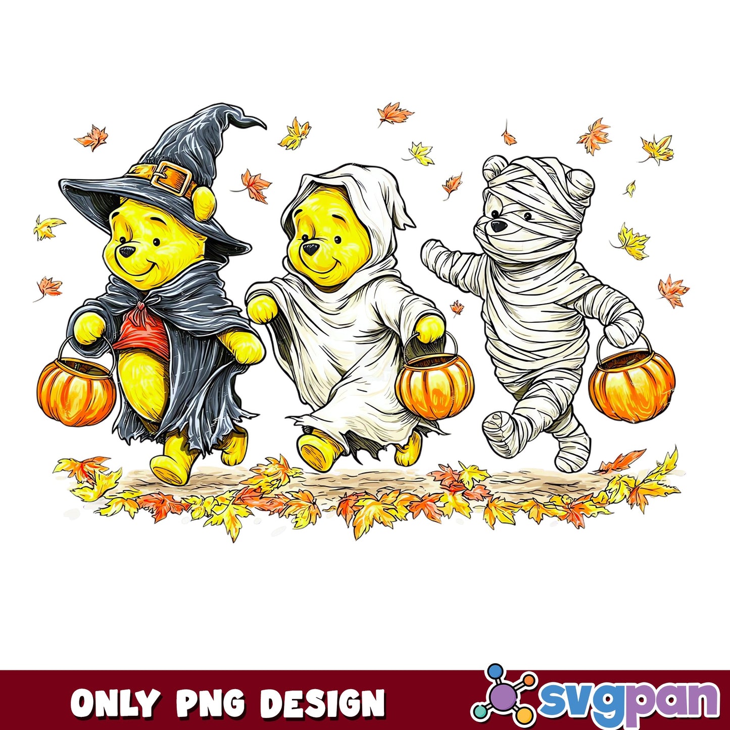 Winnie The Pooh Halloween PNG, Disney Halloween PNG, Trick Or Treat PNG