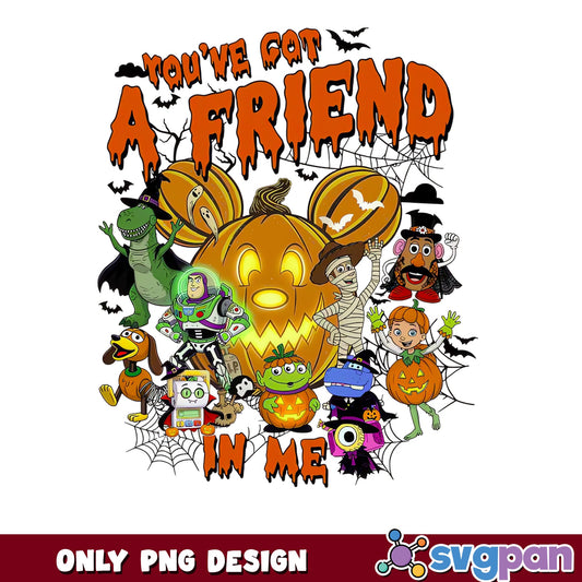Toy Story Characters Halloween PNG, You've Got A Friend Pumpkin