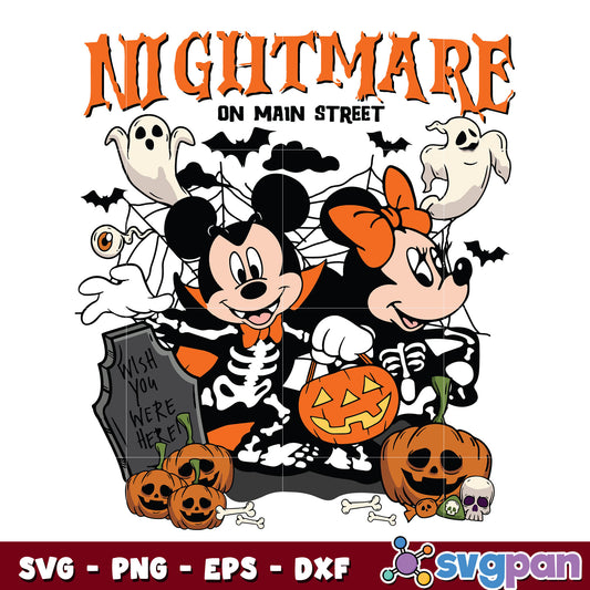 Vintage Happy Halloween svg, Mouse And Friends svg