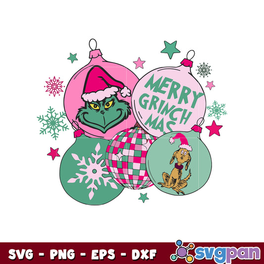 pink christmas merry grinchmas design svg