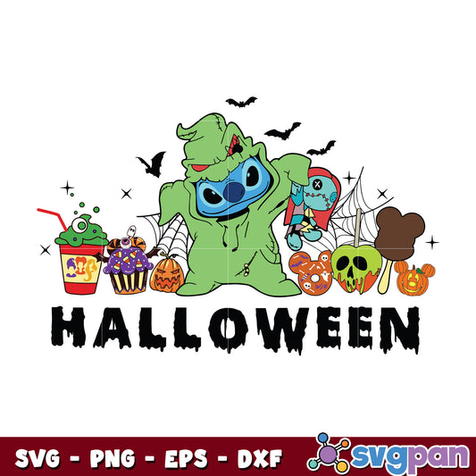 Funny Stitch Halloween Snacks svg