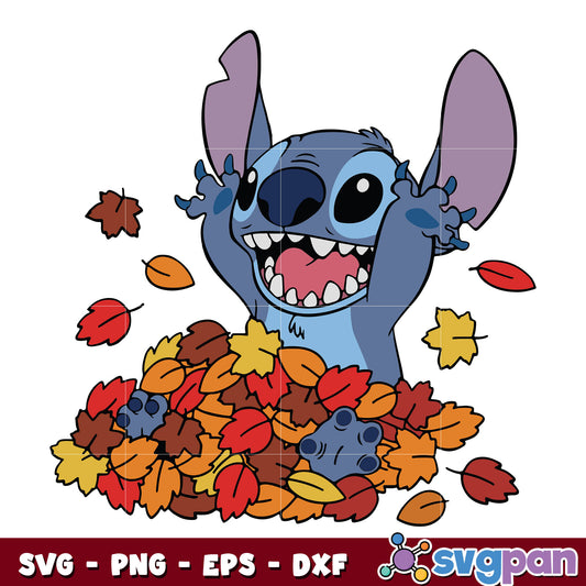 Stitch Happy Fall Autumn svg