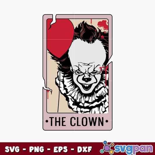 The Clown Horror Cards Svg, Horror Tarot Cards Svg