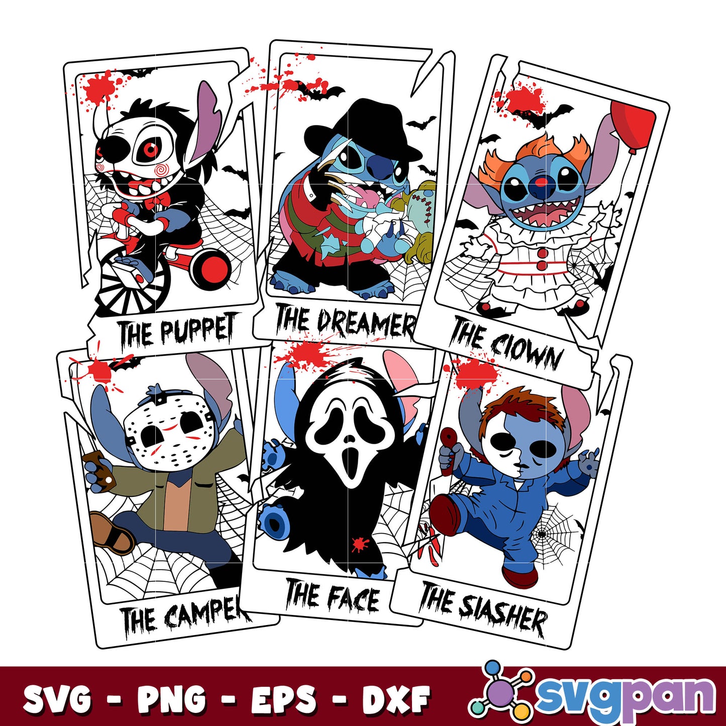 Halloween Characters Tarot Card Svg