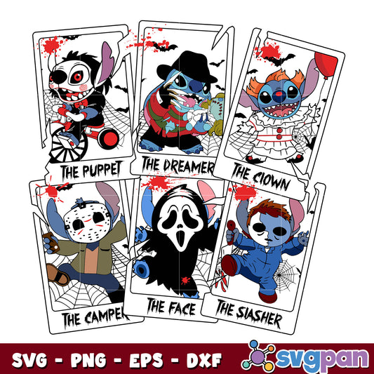Halloween Characters Tarot Card Svg
