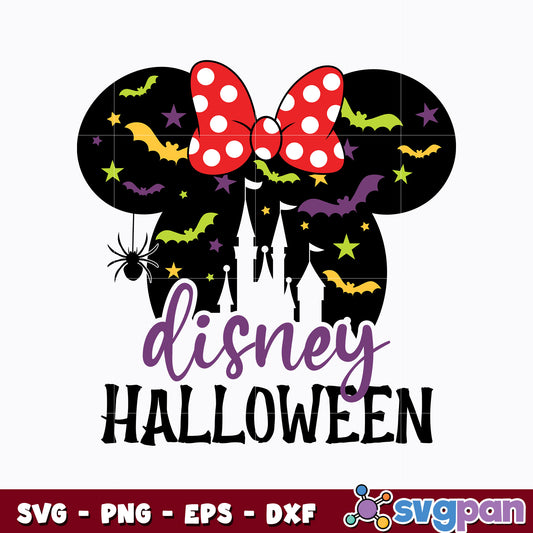 Minnie head Magic Castle Halloween Svg 