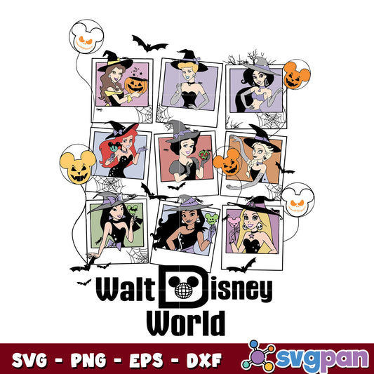 Walt disney princess halloween svg