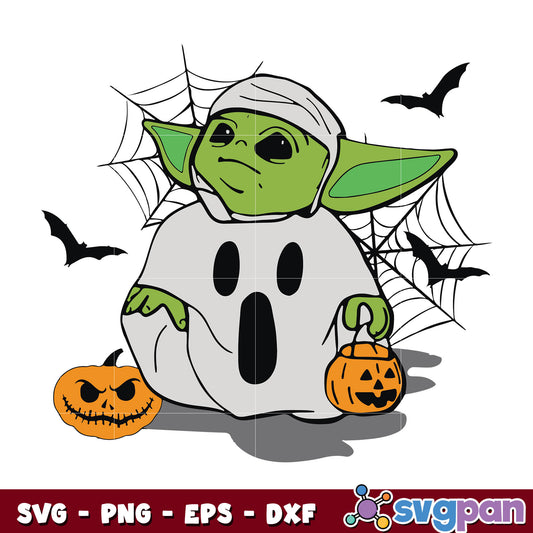 Baby Yoda Ghost Costume svg