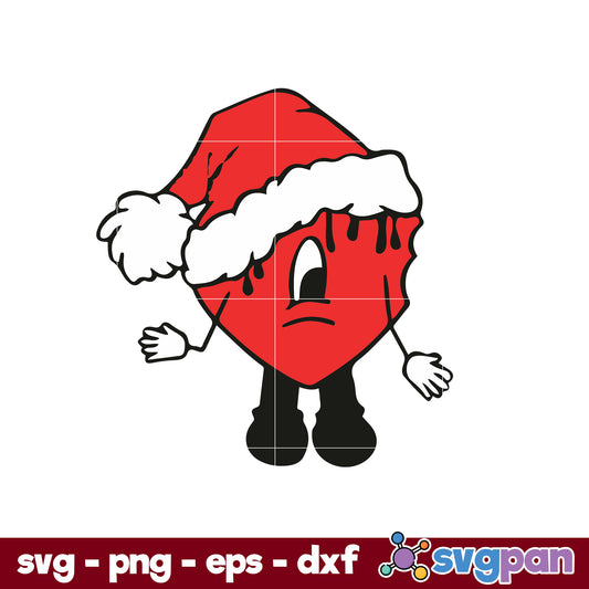 Un Navidad Sin Ti Heart Christmas SVG, Bad Bunny Christmas SVG.