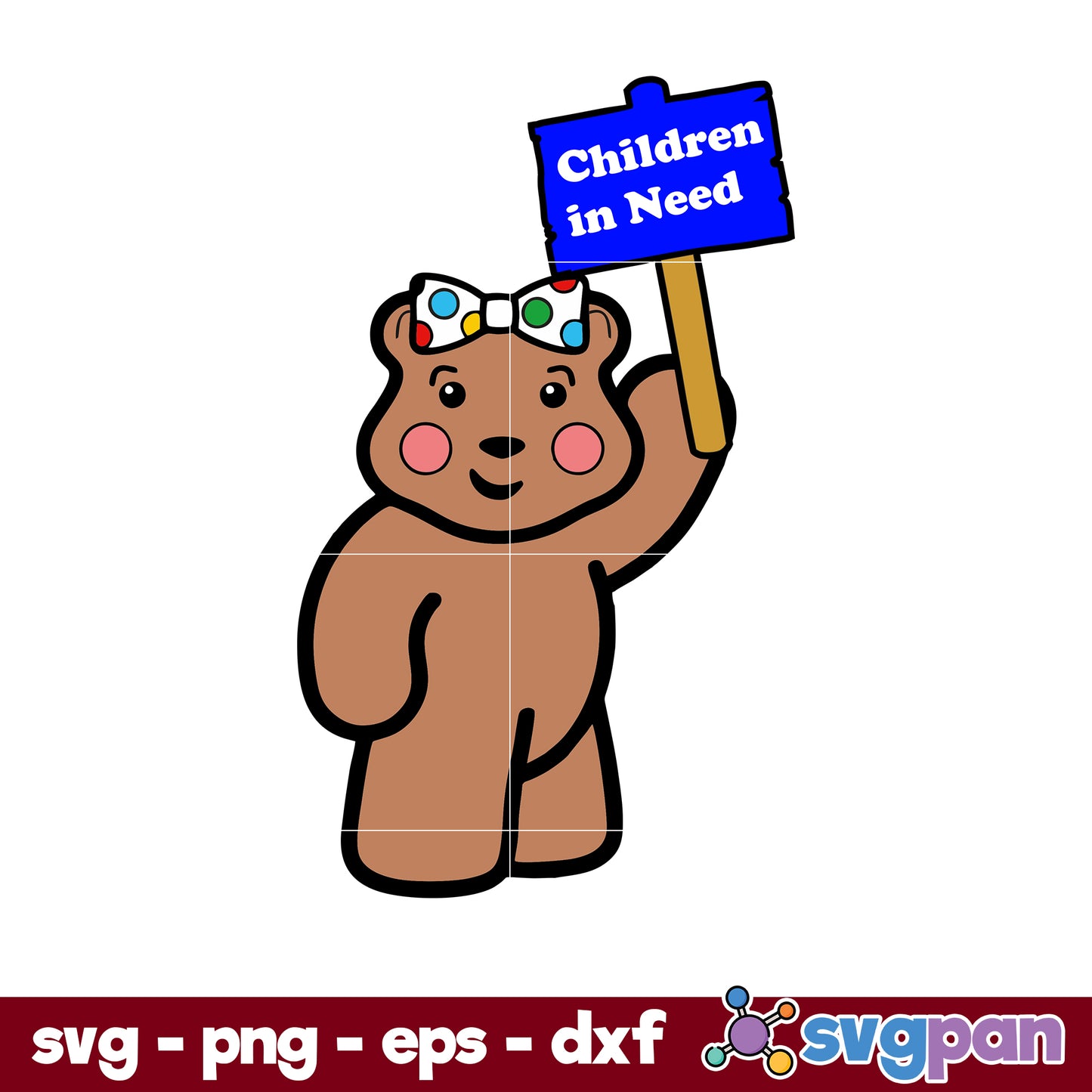 Children In Need SVG, Tesco Pudsey Bear Blush SVG, Cartoon SVG