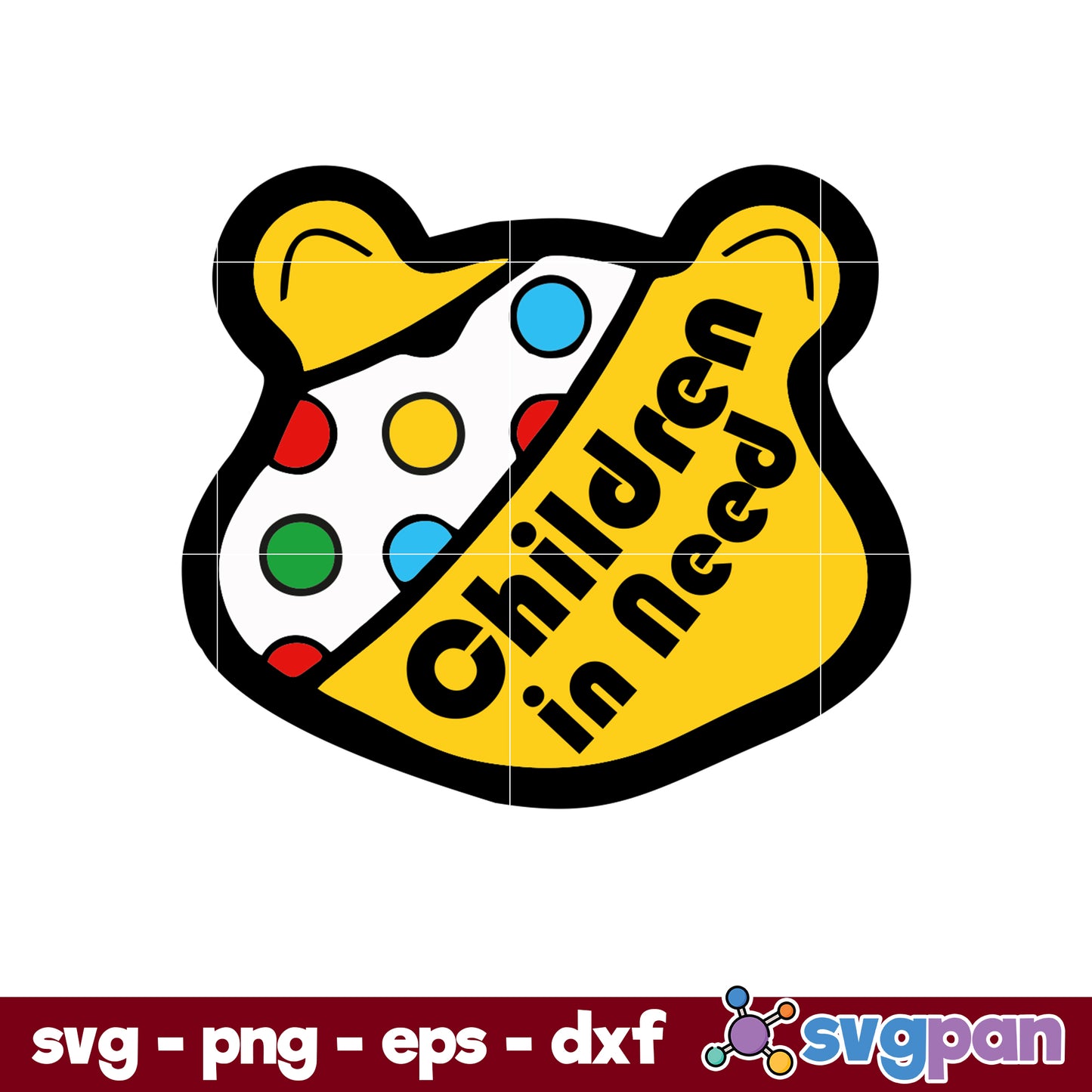 Children in Need Pudsey Bear Red Nose Day Charity Raising SVG