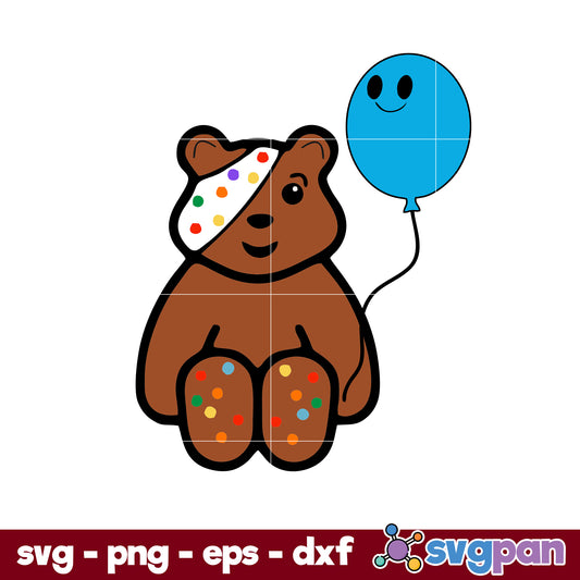 Pudsey Bear Red Nose Day SVG, Children In Need SVG, Cartoon SVG