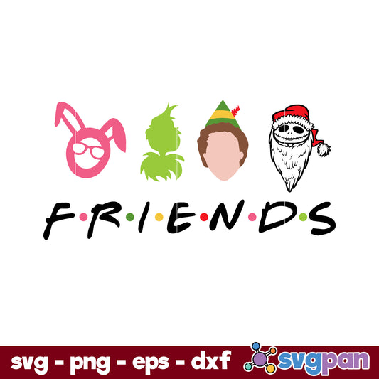 Elf Friends SVG, Elf Bunny Grinch Jack Christmas SVG.