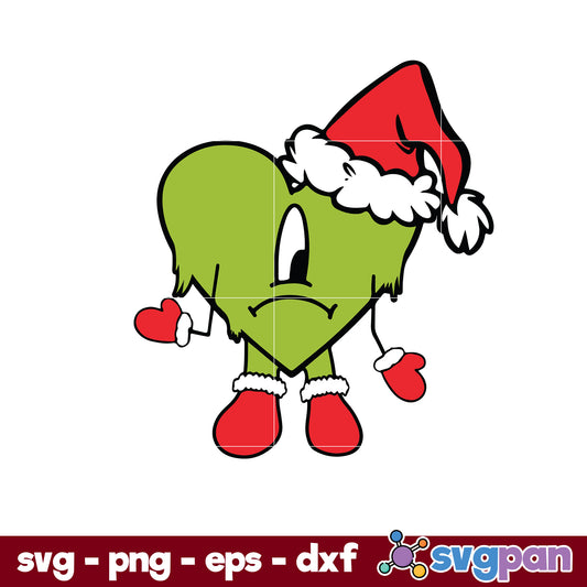 Heart Bunny Christmas SVG, Bad Bunny Christmas SVG, Christmas SVG.