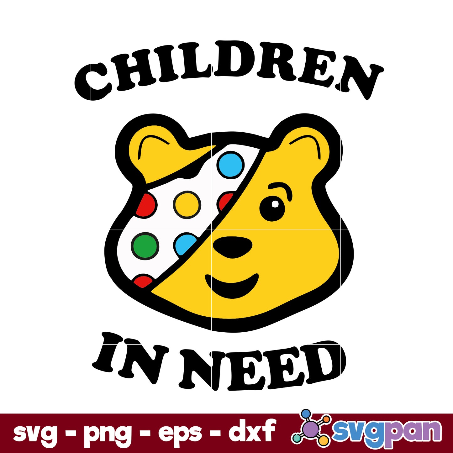 Children In Need SVG, Cartoon SVG PNG DXF EPS File.