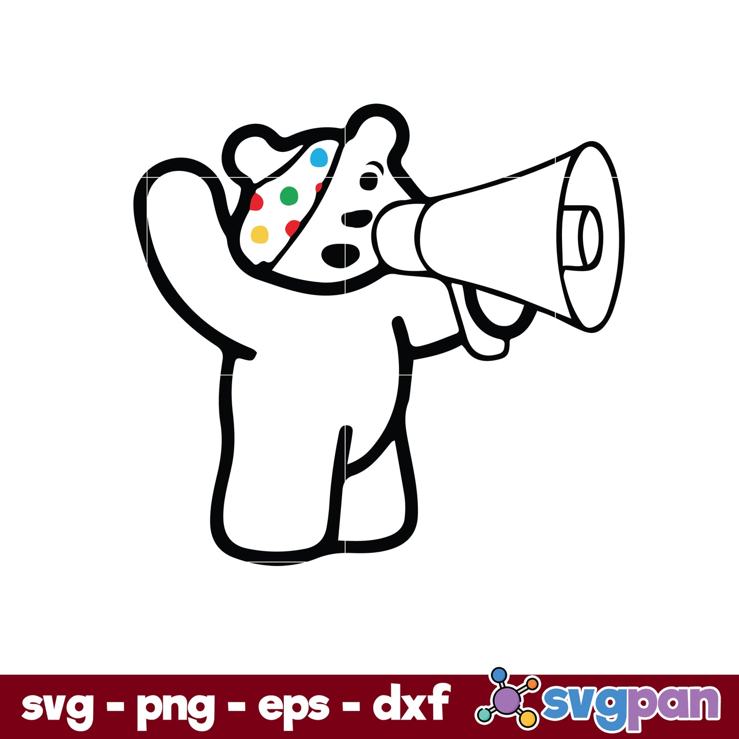 Pudsey Bear Outline SVG, Children In Need SVG, Cartoon SVG